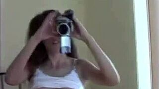 Tiny tyler fingers her pussy on cam