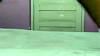 Hot young fat-assed amateur does solo handjob on cock in underwear