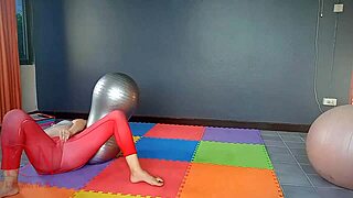 I-I mean, nude yoga with regina noir in the gym, stripping leggings