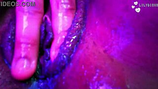 Pretty teen student enjoys close up solo time