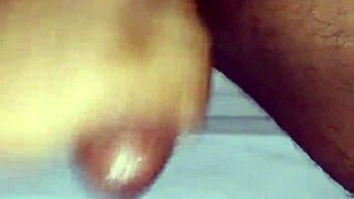 Hot young fat-assed amateur does solo handjob on cock in underwear