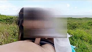 Look at this african amateur getting her tight pussy eaten and fucked on the beach for a creampie