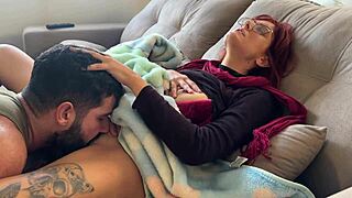 Caught her masturbating and finished