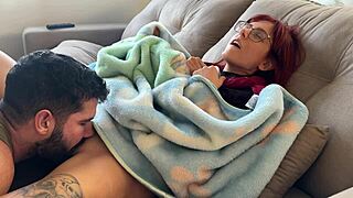 Caught her masturbating and finished