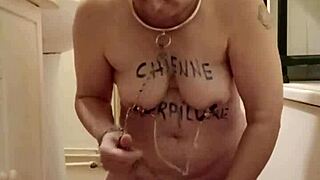 European Slave Self-Humiliates With Pissing