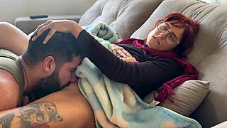 Caught her masturbating and finished