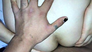 Teen 18+ with Small Tits and Hairy Pussy Tries First Anal at Home. She Loves the Creampie in Her Tight Ass.