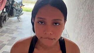 Horny Colombian pulls boyfriend's dick on the street and sucks it