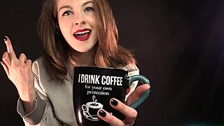 Morning yoga with lipstick and femdom humiliation