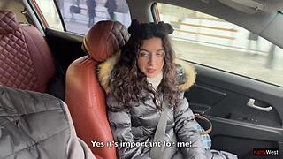 Katty West suggests fucking her boyfriend in a public car one last time before breaking up