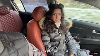 Katty West suggests fucking her boyfriend in a public car one last time before breaking up