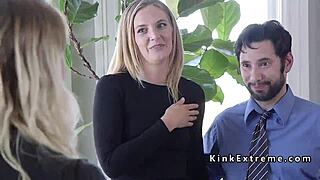 Extreme couple bound their housewife in rough bondage session