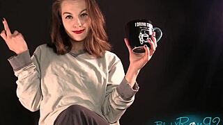 Morning yoga with lipstick and femdom humiliation