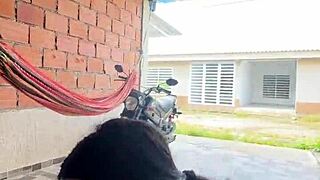 Horny Colombian pulls boyfriend's dick on the street and sucks it