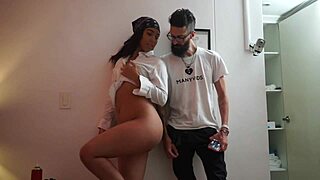 latina masturbates and cum at the bathroom