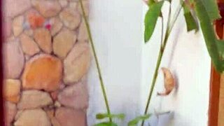 peguei minha amiga tomando banho pelada no chuveiro do jardim e gravei no celular