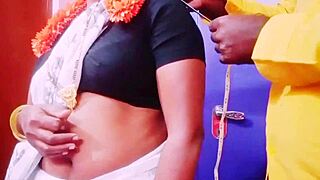 Indian Housewife Interacts with Tailor in Telugu Conversation