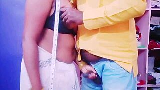 Indian Housewife Interacts with Tailor in Telugu Conversation