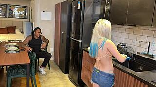 Neighbor's skinny teen with small tits gets clothes ripped and face fucked