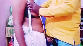Indian Housewife Interacts with Tailor in Telugu Conversation