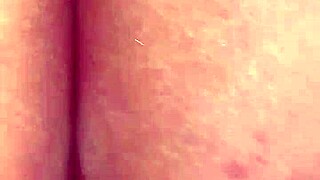 Mature amateur wears thong in casual setting