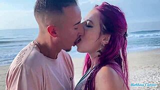 Sex on beach with naughty argentine swallowing cock asking for pussy. 😏