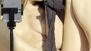 Neighbor spots solo masturbation!