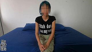 Just Legal 18-Year-Old Latina Tries New Fucking with Small Tits and Pussy