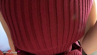 Stranger Blonde In Dress And Stockings Skillfully Sucks Cock And Fucks Hard Standing Doggy Style - Amateur Couple Sex POV