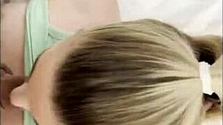 my hot blonde roommate greedily sucks my cock in the dorm