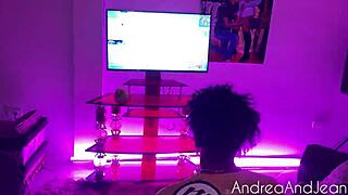 Stepsister seduces during Fortnite game with friend