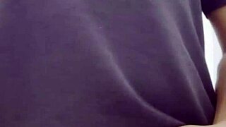 pretty asian girlfriend has intense shower sex with uncle via video call orgasm