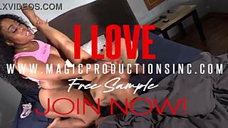 Home alone, ebony lesbian ready for strapon poundtown?