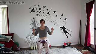 In this session a mature wife leads a yoga lesson focused on poses