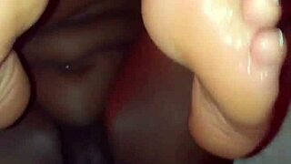 Thick Ebony Spreads Big Natural Tits And Pretty Toes For Bbc Fucking