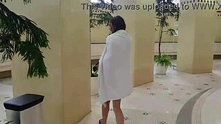 Fucking in Budapest public pool with monster cock