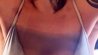 Halloween gym whore teases with cleavage!