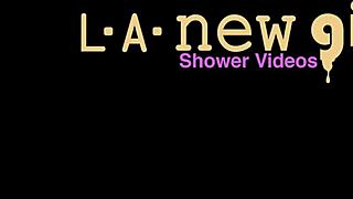 shy teen 18+ blonde took a shower