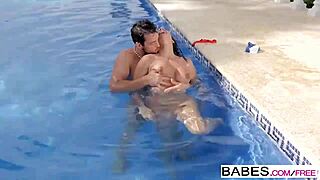 Elegant babes Joel and Martina Gold enjoy anal fun by the pool