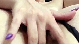 Cute young wife squirts on hard clit