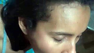 Petite Latina Stepsister Swallows Cum in Sheer Room