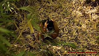 Outdoor amateur Lagos mummy fucked in the bush with big black cock