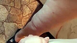 three girlfriends masturbate in the kitchen in the hostel close-up