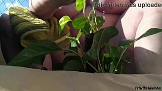 flashing big tits naked on balcony for viewers - part 02