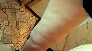 three girlfriends masturbate in the kitchen in the hostel close-up