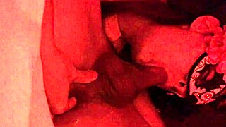 Milf sucks monster cock, cum drips from mouth after blowjob