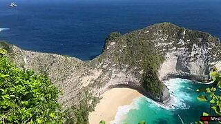 Teen does crazy cumwalk on crowded beach almost caught