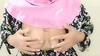 Sister-in-Law in Hijab Masturbates Passionately