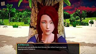 Redhead with big tits plays game at home