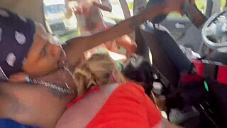 teen latina blonde nerd gets assfucked in voyeur pov with pornstar friends in woods